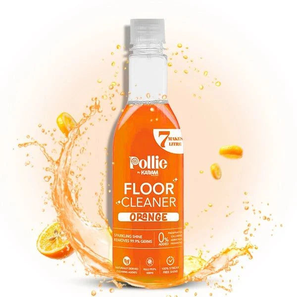 Floor cleaner Orange bottle makes up to 7 liters of cleaning solution for spotless floors