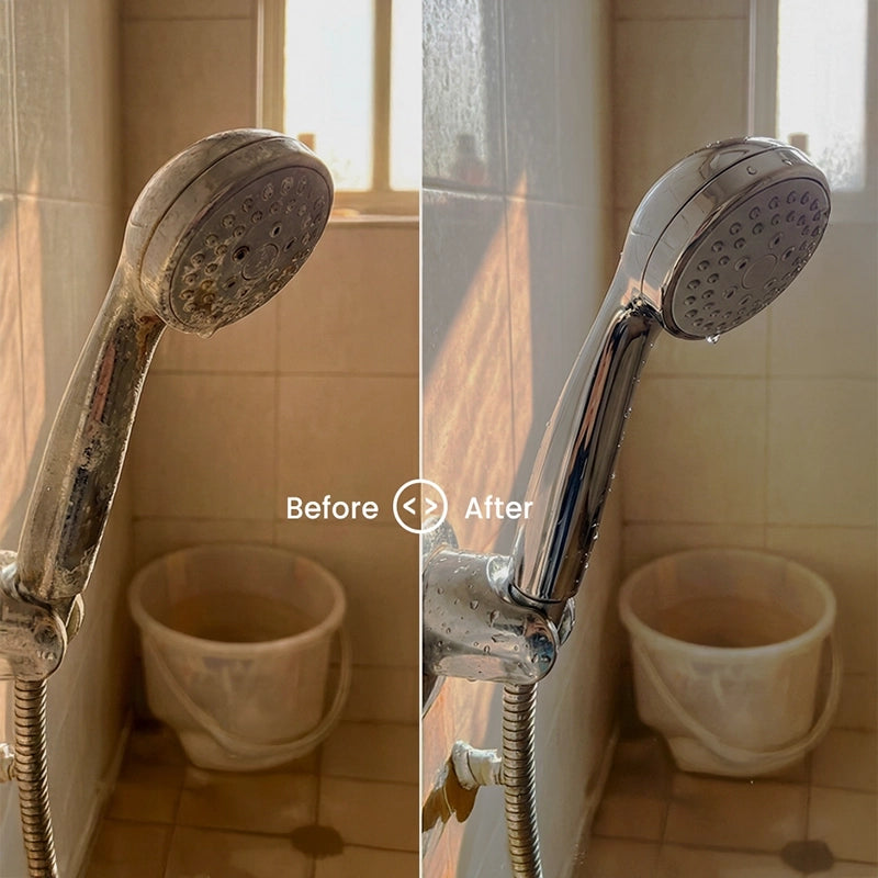 Pollie Limescale Cleaner 800mL, removes hard water stains and limescale on Taps, Faucets and Copper Brass Vessels with safe HCl acid-free formula.