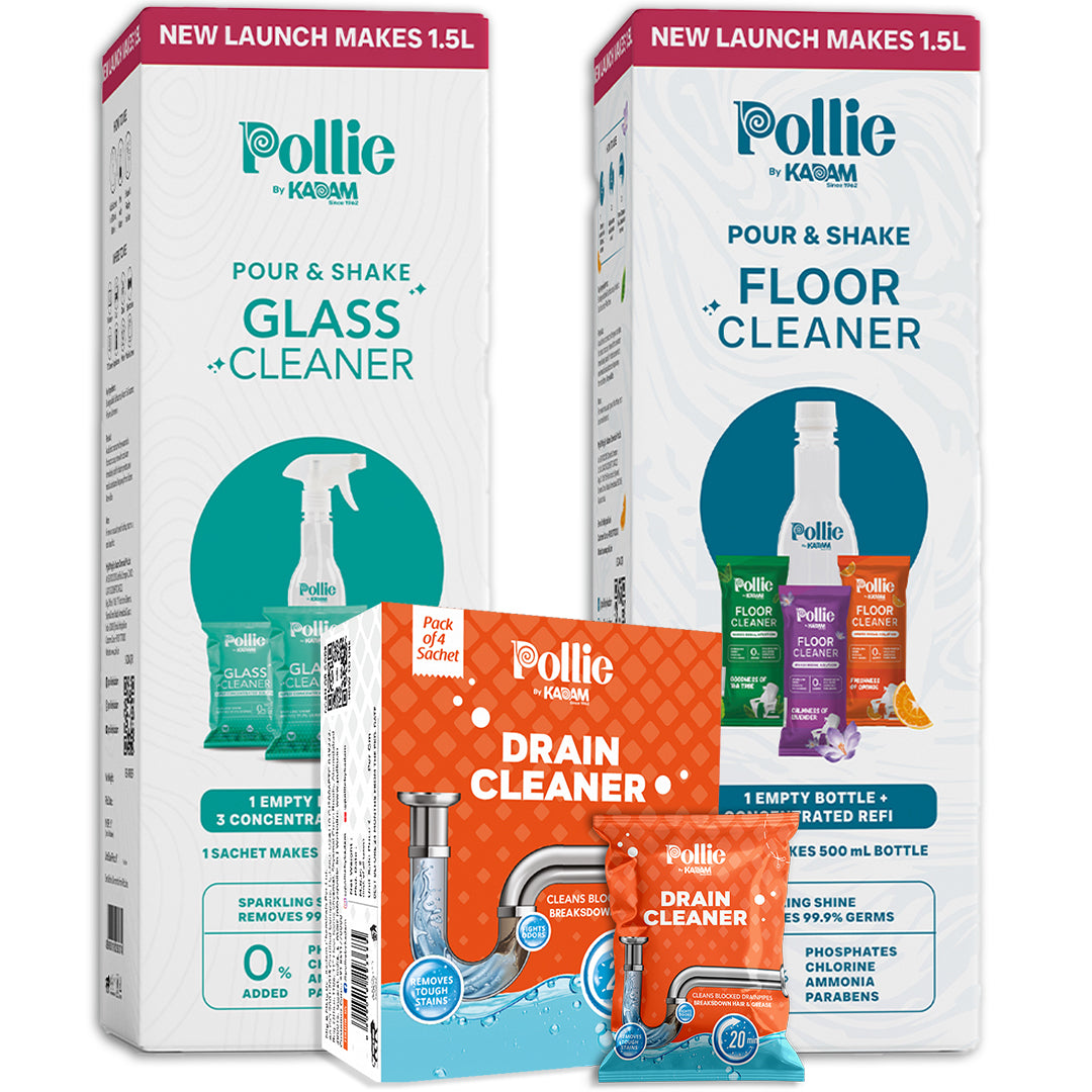 Pollie Combo 1: Floor Cleaner | Glass Cleaner | Drain Cleaner