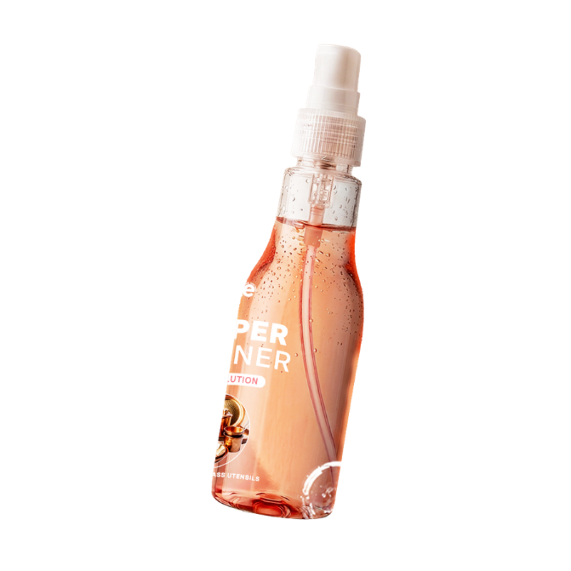 Pollie Copper Cleaner 100mL spray bottles for copper and brass utensils, tarnish removal and shine restoration
