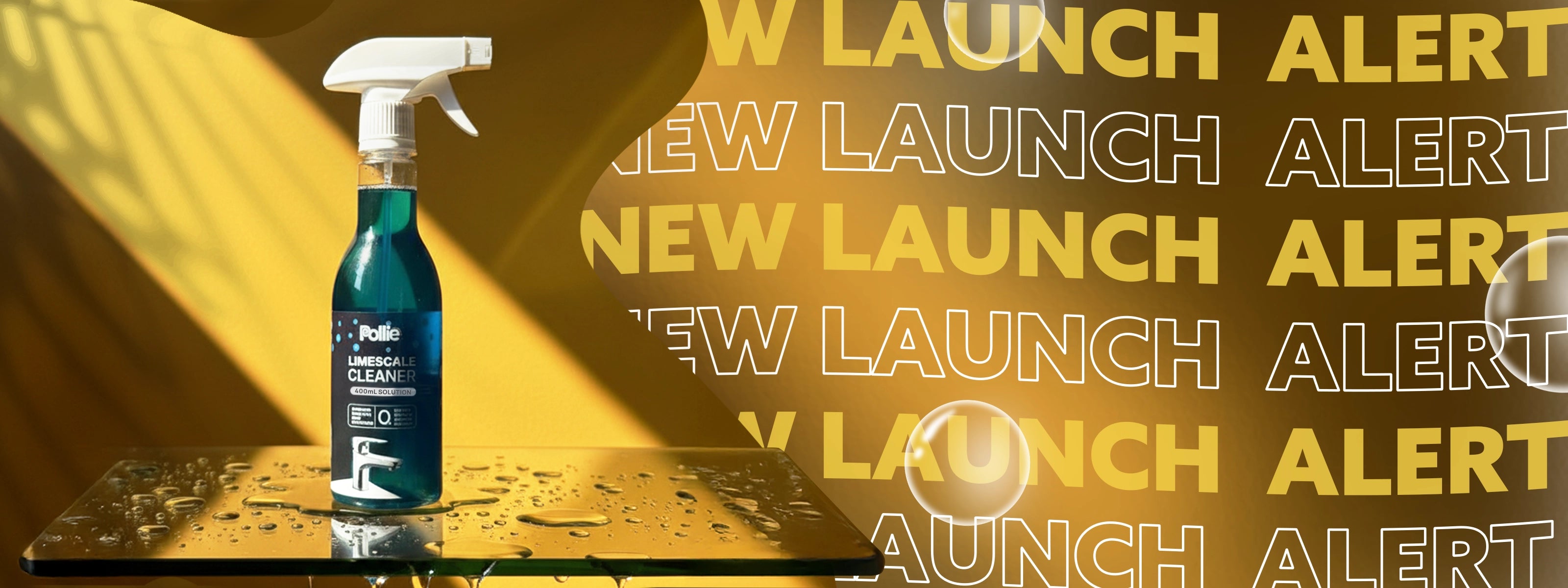 Pollie Limescale Cleaner 800mL, removes hard water stains and limescale on Taps, Faucets and Copper Brass Vessels with safe HCl acid-free formula.